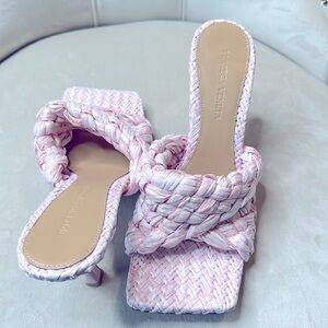 Pink Braided Slide Sandals